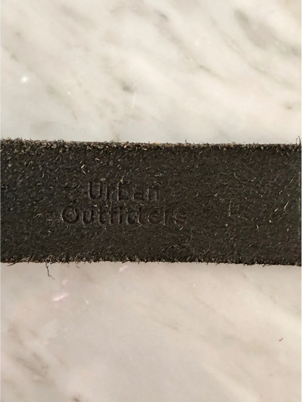 Urban Outfitters Black Leather Western Style Belt with Engraved Silver Buckle